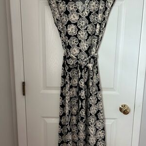 Ann Taylor Factory Black and Cream Floral Maxi Dress